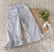 Load image into Gallery viewer, Banks Wide Leg Pants Blue Gingham & Heart Pockets 716