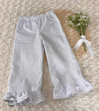 Load image into Gallery viewer, Banks Wide Leg Pants Blue Gingham & Heart Pockets 716