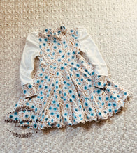 Load image into Gallery viewer, Belladonna 4 T Twirl Dress Blue Floral and Tan