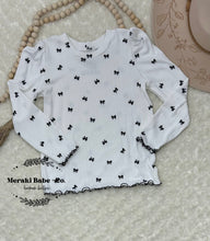 Load image into Gallery viewer, Blythe Black Bows Puff Shoulder Long Sleeve Top