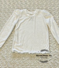 Load image into Gallery viewer, Blythe Dotted Swiss Puff Shoulder Long Sleeve Top