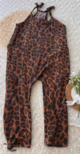 Load image into Gallery viewer, Terran 5 T Tie Romper with Pockets Urban Rib Leopard Print 626
