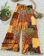 Load image into Gallery viewer, Daphne Wide Leg Fall Patchwork Print & Green Mock Neck Set 817