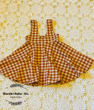Load image into Gallery viewer, Mira Pinafore 18-24 Mo Twirl Dress in Rust Gingham
