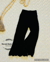 Load image into Gallery viewer, Daphne Black Urban Rib Bell Bottom Flare Leg Pants 626
