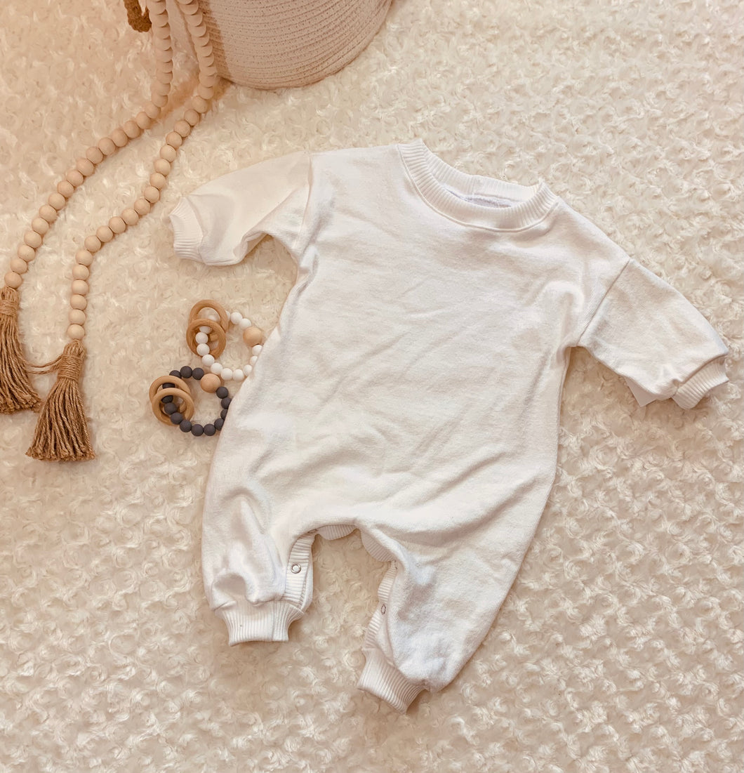 Oversize Cuddly Sweatshirt Romper Cream or Tan