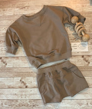 Load image into Gallery viewer, Play Set ~ Fun Sweatshirt &amp; Shorts in Caribou  ~ RTS
