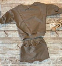 Load image into Gallery viewer, Play Set ~ Fun Sweatshirt &amp; Shorts in Caribou  ~ RTS
